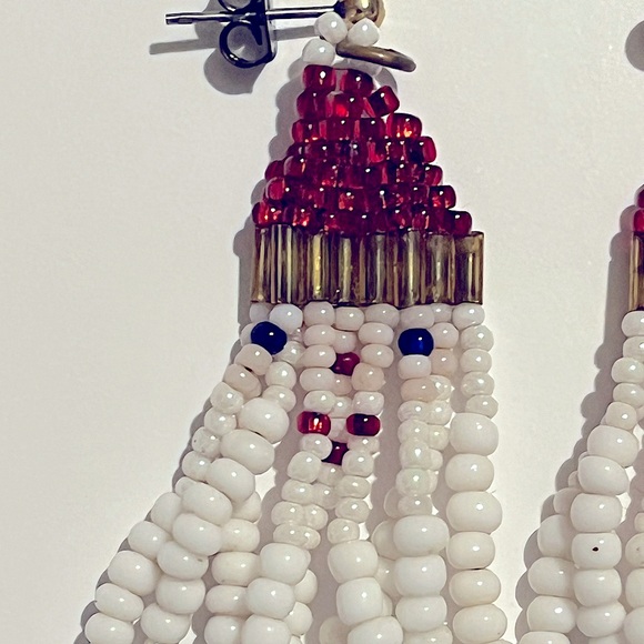 Vintage Santa Bead Earrings - Picture 3 of 4